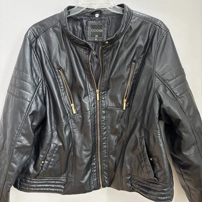 Vintage Y2K COOGI Australia 3XL Moto Bomber Faux Leather Biker Jacket EUC - Image 1 of 4