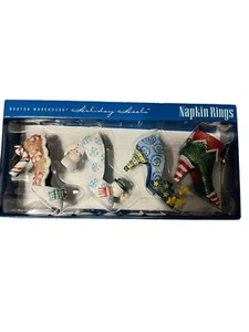 Boston Warehouse Holiday Heels Napkin Rings - Picture 1 of 4