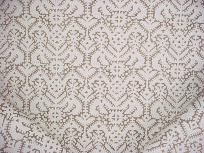 1-3/4Y Osborne & Little Nina Campbell Ladera Tan Damask BrocadeUpholstery Fabric - Image 1 of 4