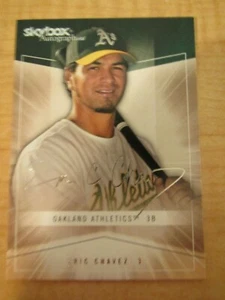 2005 Fleer Skybox Autographics Eric Chavez #42 Oakland Athletics - Picture 1 of 2
