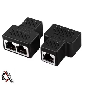 Adapter Splitter RJ45 Verteiler 8P8C Ethernet LAN Netzwerkkabel Kabel CAT5 CAT6 - Bild 1 von 12