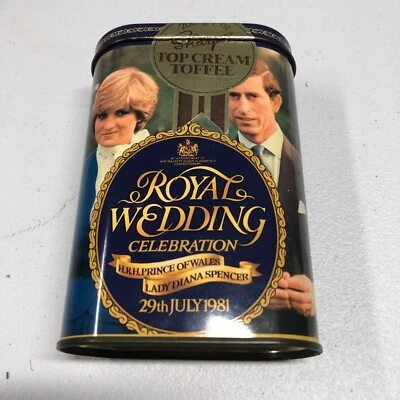 Royal Wedding Celebration Tin Can - 29th July 1981 Top Cream Toffee candy remove - Image 1 of 4