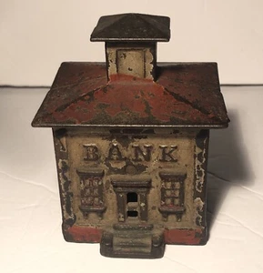 Vintage Cast iron Bank Piggy Bank Antique Cast iron Merchant Gift 1980s 3” X 2” - Picture 1 of 4