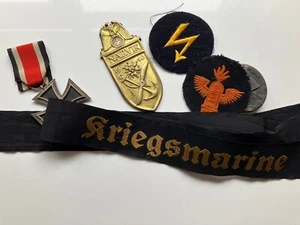 WWII German item Group - Cap Tally, Badge - NOT Panzer, Luftwaffe! - Picture 1 of 3