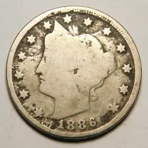 1886 Liberty Head V Nickel G-Details "Key Date Coin- As Pictured" - Picture 1 of 7