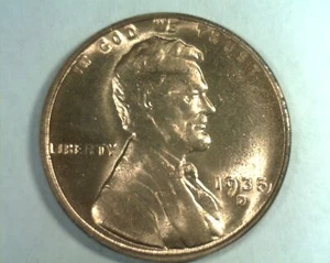 Centavo Lincoln 1935-D elección/gema rojo sin circular ch/gema sin circular rd original - Imagen 1 de 2