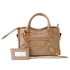 Bolso BALENCIAGA Mini City de cuero beige con asa superior - Imagen 1 de 17
