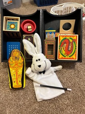 EUC Magic Trick Toy Set Melissa & Doug Deluxe Magic Box with tricks Wooden  - Image 1 of 2