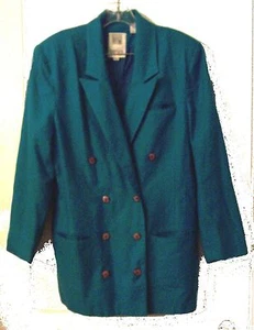 Together Turquoise Coat with Double Rows of Buttons Size 14M - Picture 1 of 4