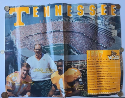 1997 Tennessee Vols Football Volunteers Schedule Poster Peyton Manning Cover