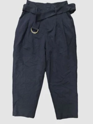 $125 Ralph Lauren Women's Blue Belted Waisted Trouser Pants Size Petite PM - Image 1 of 2