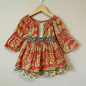 Matilda Jane Top Sz 4 Tunic Serendipity Tomato Peasant Floral Shirt Fiona Flaws - Picture 1 of 12