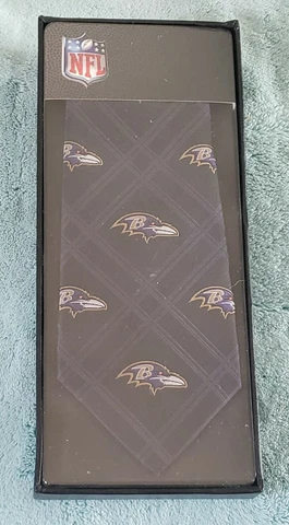 Baltimore Ravens Men's Necktie Licensed NFL Football Sports Fan black Tie Cover