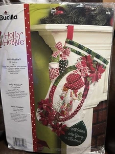 Bucilla Filz handgefertigter Weihnachtsstrumpf 18 Zoll In der Werkstatt - Bild 1 von 3