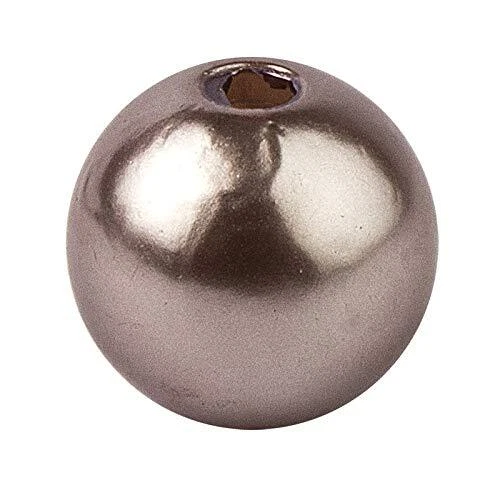 Perlen zum Auffädeln Perlmutt-Perlen mit Loch taupe 10 mm - 50 Stück - Bild 1 von 1