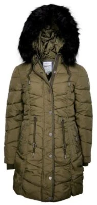 DREIMASTER Damen Jacke Mantel Winterjacke Parka m. Kapuze oliv grün Gr S M - Bild 1 von 4