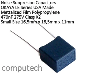 470nF 275V Ac Condensatore Polipropilene Metallizzato Okaya LE Class X2 0,47 uF - Imagen 1 de 3