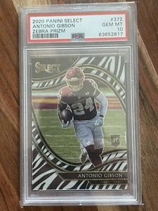 2020 Select Field Level Antonio Gibson Zebra PSA 10 Pop 1!  - Bild 1 von 2
