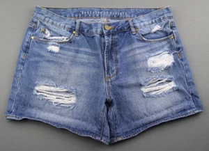 Women Articles Of Society Mid Rise Midi Jean Shorts Distressed Sz 30 (Msr 33x5) - Picture 1 of 7