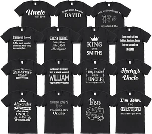Personalised Uncle T-Shirts Gifts Present Birthday Christmas Choose Design - Picture 1 of 16