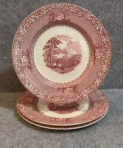 3 Royal Staffordshire JENNY LIND 1795 Pink Transferware Salad Plates 7 7/8 in - Picture 1 of 5