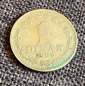 Yugoslavia '1 Dinar' 1965 Copper Nickel Coin - Picture 1 of 3