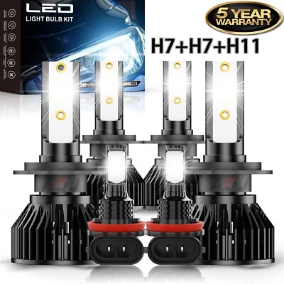 6500K For Porsche Cayenne 2004-2014 Front LED Headlight Hi&Low +Fog Light Bulbs Foto 1 de 4