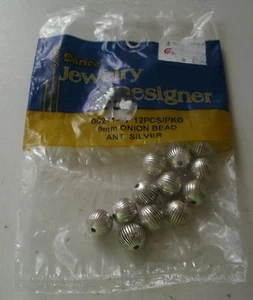 Darice 9mm Onion Bead 12pcs in Silver Color - Picture 1 of 2