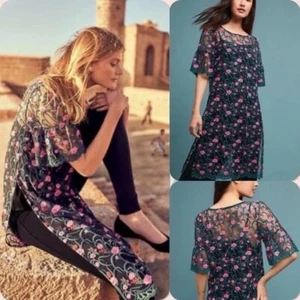 Anthropologie Moulinette Soeurs Embroidered Sheer Tunic Camisole Size M - Picture 1 of 14