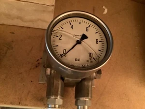 ASHCROFT DRESSER 0-10 Bar Pressure Differential Gauge 316 Stainless steel  - Picture 1 of 6