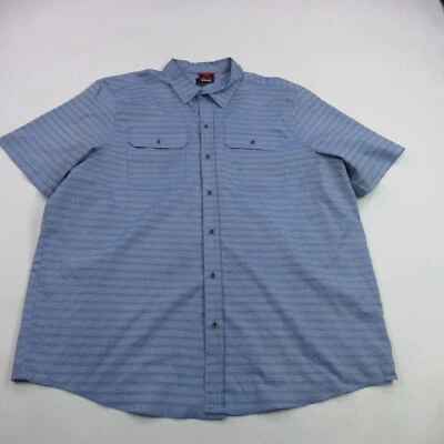 Camisa Gerry Para Hombre 2XL Manga Corta Botón Frontal Rayas Azules Ligera Foto 1 de 4