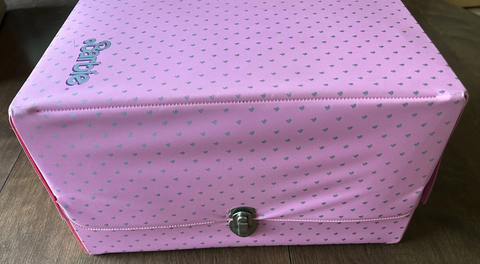 Vintage 1985 Mattel BARBIE Pink Double FASHION DOLL CASE Carrying Trunk w Latch - Image 1 of 4