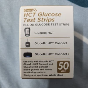 GlucoRx HCT Glucose Test Strips (Pack of 50 Units) - Picture 1 of 1