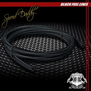 STAINLESS STEEL/NYLON BRAIDED 15KPSI AN6 6-AN BLACK OIL/FUEL LINE/HOSE FOOT/FEET - Bild 1 von 1