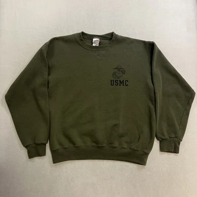 Sudadera de Colección Marines Jumper Para Hombres Mediana Verde Soffee USMC Hecha en EE. UU. Años 90 Foto 1 de 4