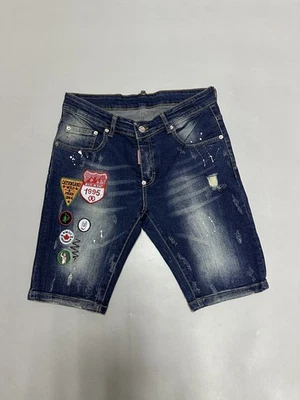 Pantalones Cortos Vaqueros Ajustados Dsquared2 Para Hombre Azul Denim Talla 42 Hechos en Italia Foto 1 de 4
