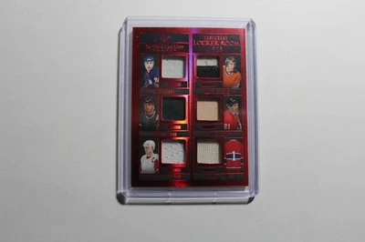 2022-23 Hoja en el juego Usado Legendary Locker Room Lidstrom Plante Clarke Bossy Foto 1 de 3