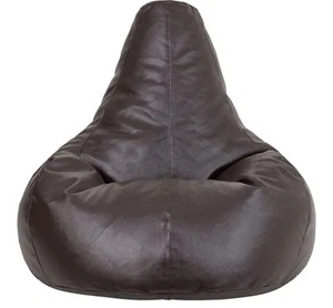 Giant Dark Brown Faux Leather Lounger Beanbag - Picture 1 of 4