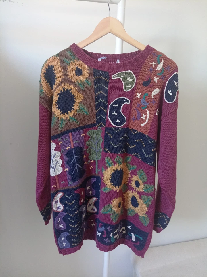 Vintage American Autumnal Knitted Pullover Jumper. Size 12/14 - Image 1 of 4