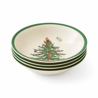 Spode Christmas Tree 5.5-Inch Cereal Bowl Set, Set of 4 - Bowls for Breakfast... - Image 1 of 4