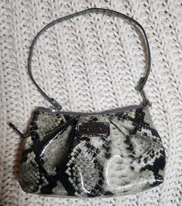 Mini Bolso de Hombro Mac & Jac Marrón Piel de Serpiente Imitación Cuero Muñequera Cremallera, 7" X 4.5" - Imagen 1 de 16