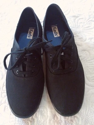 Keds Shoes Women's Champion Sneakers WF24700 Black Canvas Lace Up Size 8 In Box - Image 1 of 4