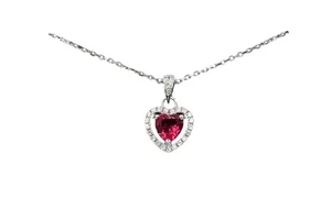 NATURAL GARNET JANUARY BIRTH 925 SILVER VALENTINE GIFT WOMEN PENDANT NECKLACE - Picture 1 of 3