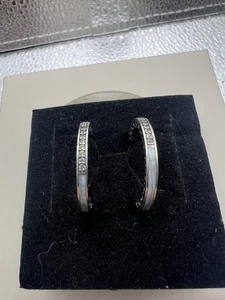 Genuine pandora sparkle white hearts earrings 27mm RRP £70 - Picture 1 of 3