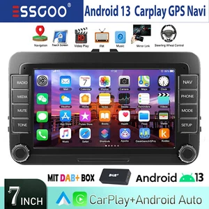 7" DAB+ Android 13 Autoradio Carplay GPS Nav Per VW GOLF 5 6 Touran Caddy Tiguan - Foto 1 di 15