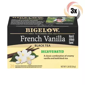 3x Boxes Bigelow French Vanilla Decaffeinated Black Tea | 20 Per Box | 1.28oz - Picture 1 of 3