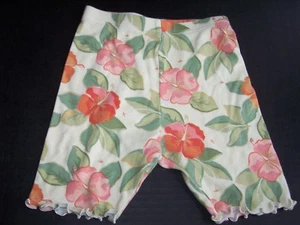 Girls Sz 4 4t Gymboree ALOHA WAHINE Hawaii flower Bike Shorts Ivory Peach VHTF - Picture 1 of 8