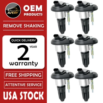 Pack of 6 Ignition Coils for Chevy Trailblazer GMC Canyon Envoy UF-303 C1395 - Imagem 1 de 4