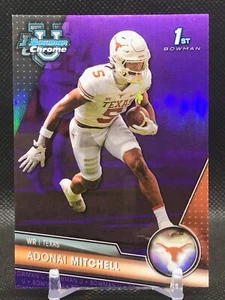 Adonai Mitchell 2023 Bowman Chrome U /399 1st Purple Refractor #10 Texas / Colts - Picture 1 of 3