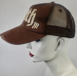 CAPPELLO BERRETTO BASEBALL "VERITÀ" SCRITTA RICAMATA LOGO RELIGIOSO marrone invecchiato NOS - Foto 1 di 9